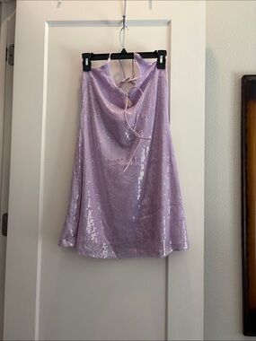 Lavender Sequin A-Line Skirt